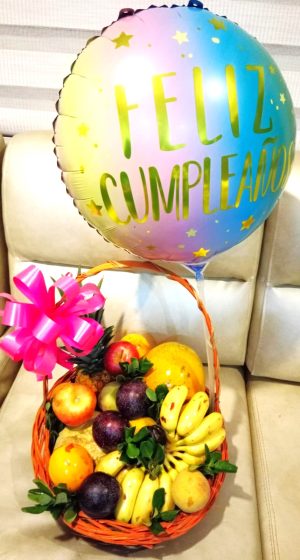 Canasta frutal grande con globo