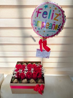 Minirosas con fresas achocolatadas